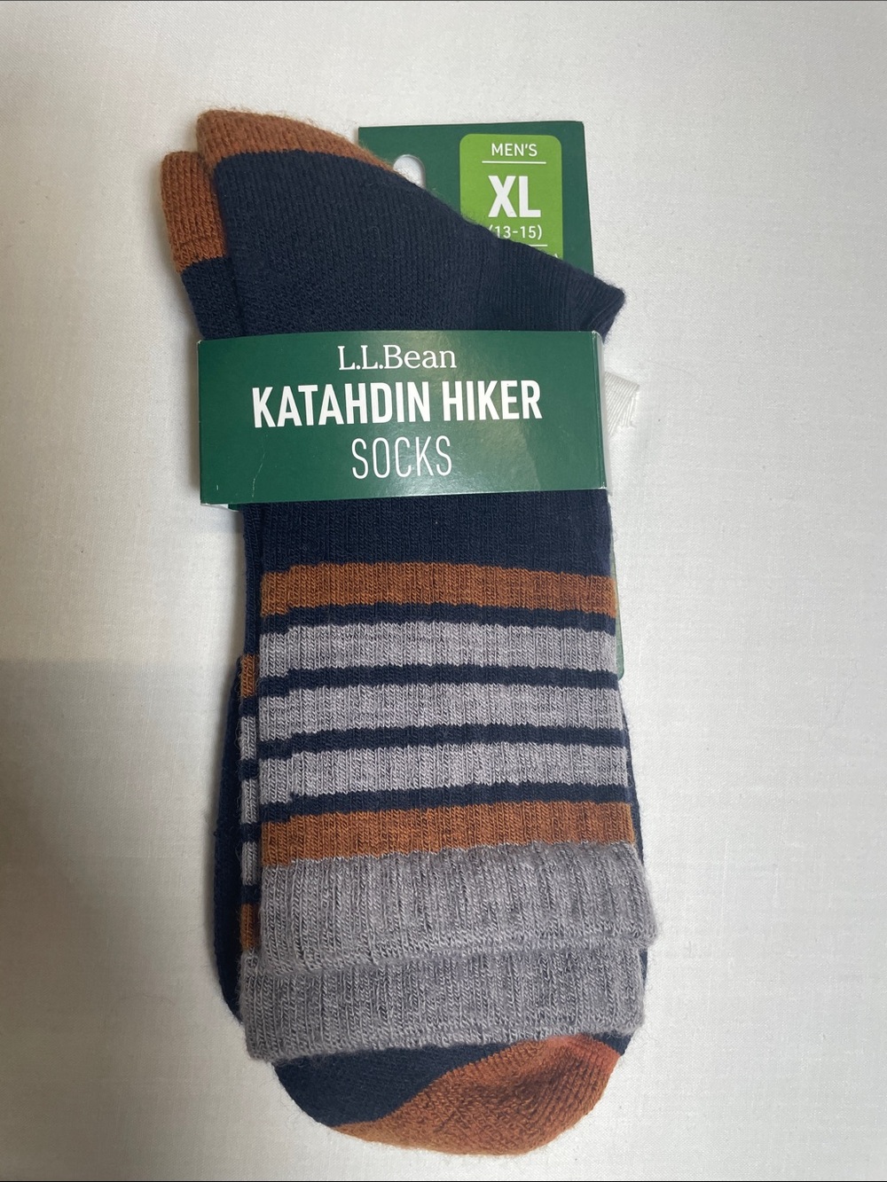 L.L. Bean Menโs Katahdin Hiker Socks wool blend cushioned XL NWT